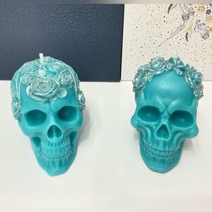 🕯️💀NIB 2-Piece Skull 100% Soy Wax Candle Set